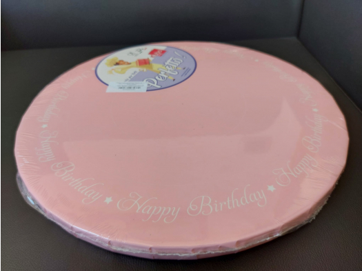 Cake Board Rosa 30xh1,8 Cm  "happy Birthday"