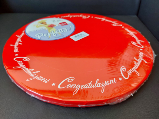 Cake Board Rosso 30xh1,8 Cm  "congratulazioni"
