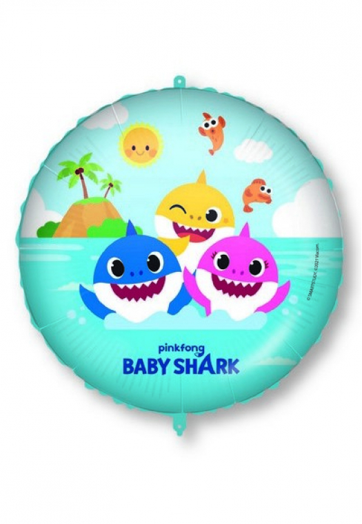18" Foil Baby Shark Con Peso E Bacchetta