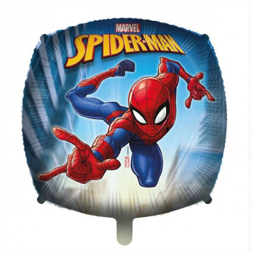 18" Foil Spiderman Quadrato Con Peso E Bacchetta
