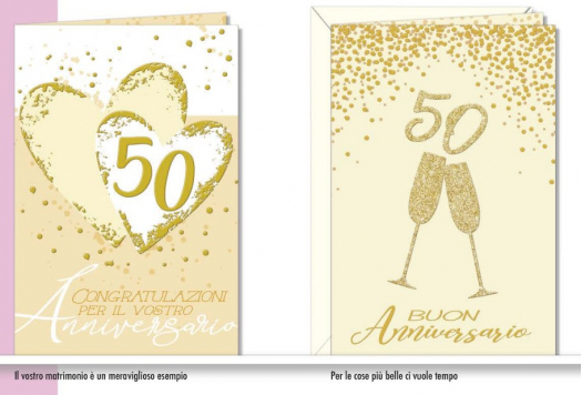 Cr Biglietti Auguri Anniversario 50 Glitter