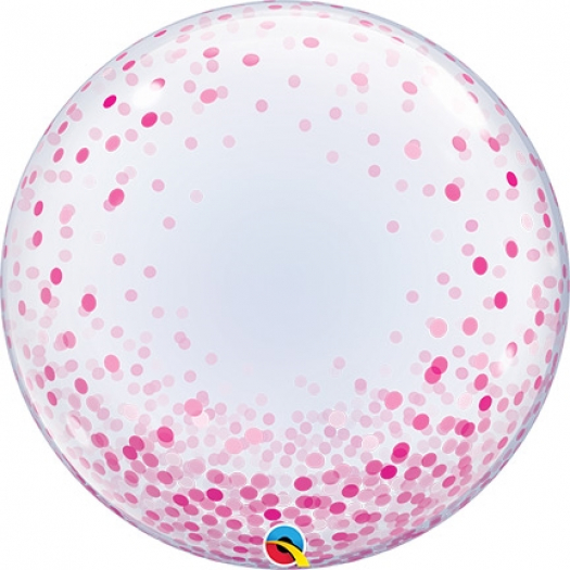 24'' Bubble Coriandoli Stampati Rosa