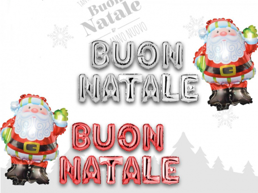 Scritta Foil Buon Natale + Babbo Minishape