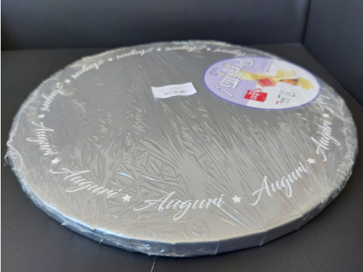 Cake Board Argento 30xh1,8 Cm  "auguri"