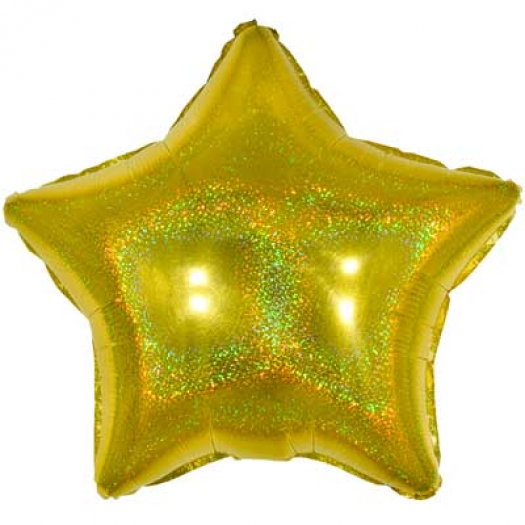 18" Foil Stella Oro Glitter Holograf. - 5 Pz