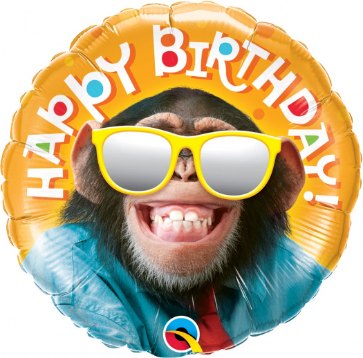 18" Foil Happy Birthday Scimmia Simpatica