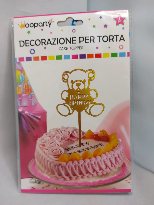 Cake Topper Happy Birthday Orsetto