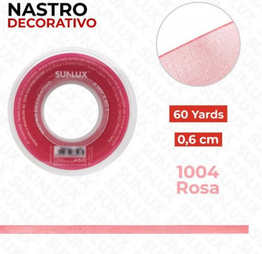 Nastro Raso Rosa 6mm - 60 Yds