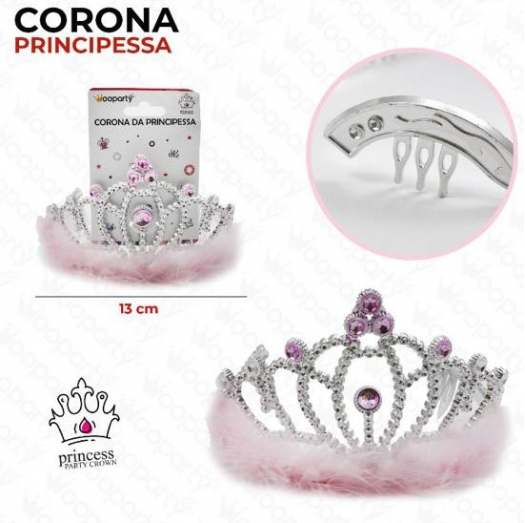 Corona Da Principessa Con Piume Rosa