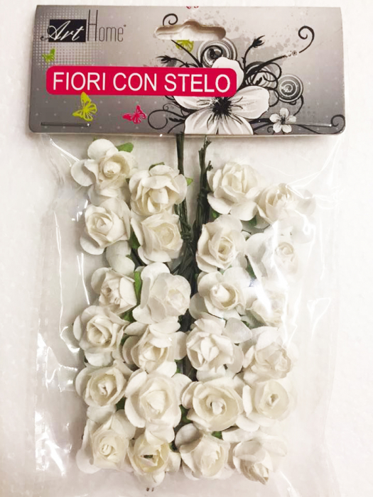 Fiore Con Stelo Bianco Cm.2 - 24 Pz