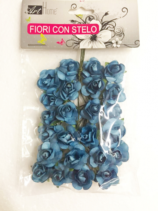 Fiore Con Stelo Azzurro Cm.2 - 24 Pz